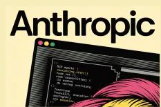 An artistic representation featuring programming code on a computer screen, highlighting the term 'Anthropic'.