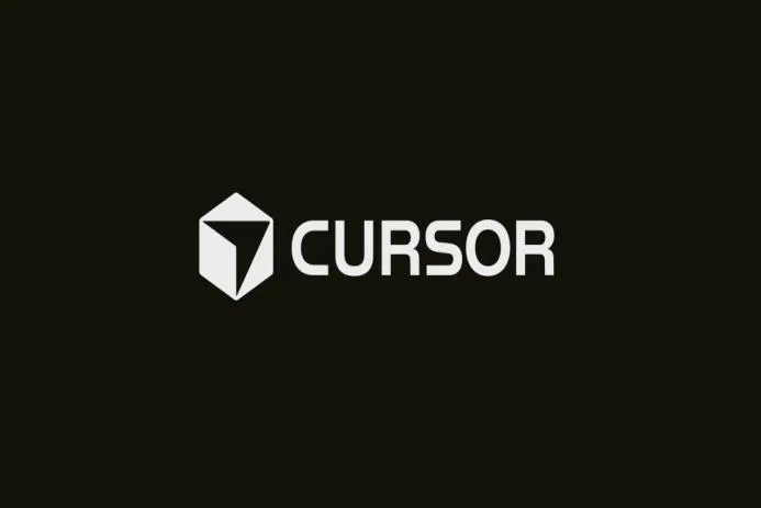 Logo of Cursor featuring a modern design with a three-dimensional shape and clean typography