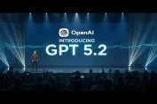 OpenAI event showcasing the introduction of GPT 5.2 on stage with an audience.